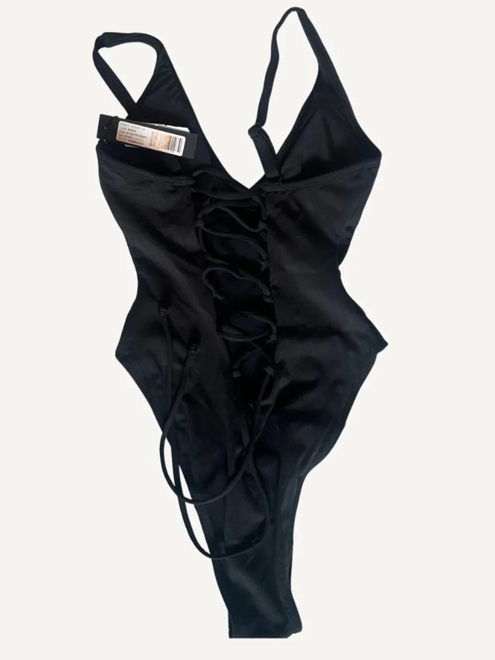NWT TA3 Shaping Swimwear Hi Cut Plungey in Black Size XS Reg/Long